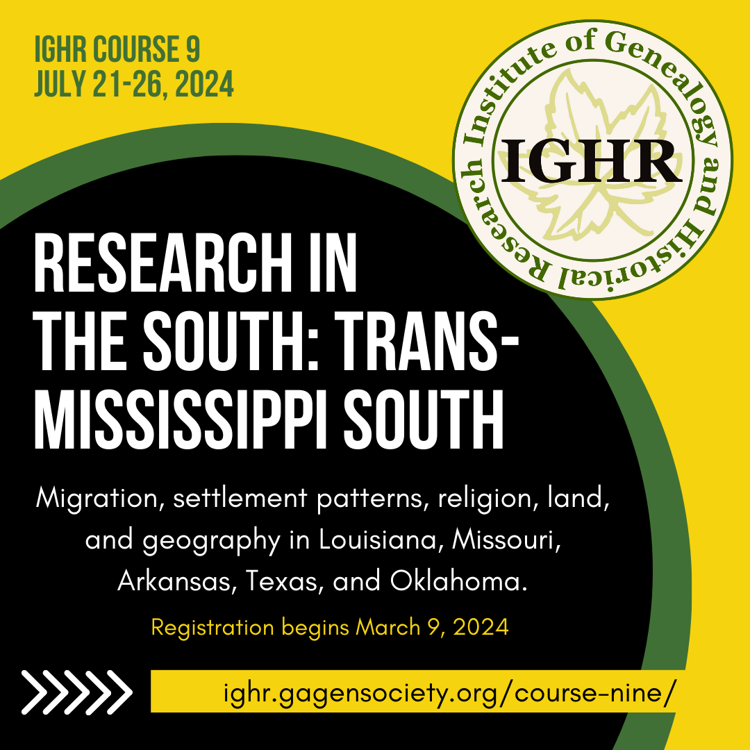 Course Nine – Research in the South: Trans-Mississippi South