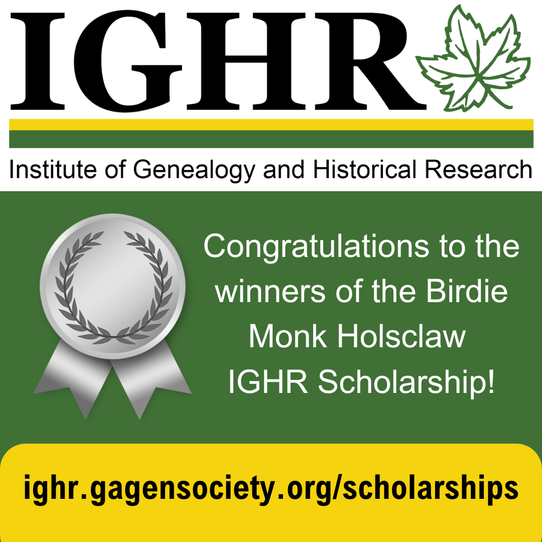 2025 Winners of the IGHR Birdie Monk Holsclaw Scholarship