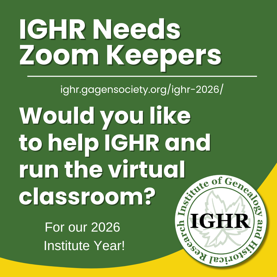 Graphic calling for volunteers to be IGHR 2026 Zoom Keepers